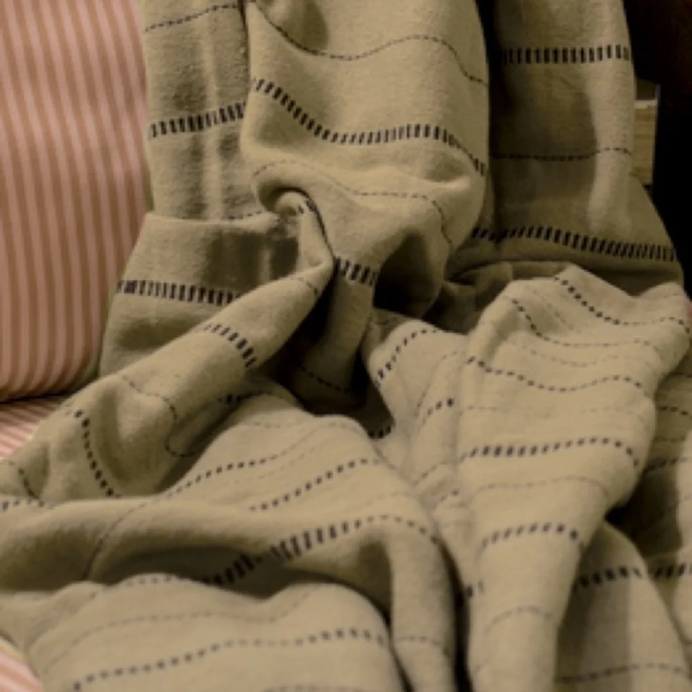 Olive Boho Throw Blanket SXSW 42x72 Eyelash Fringe Soft Organic Weave